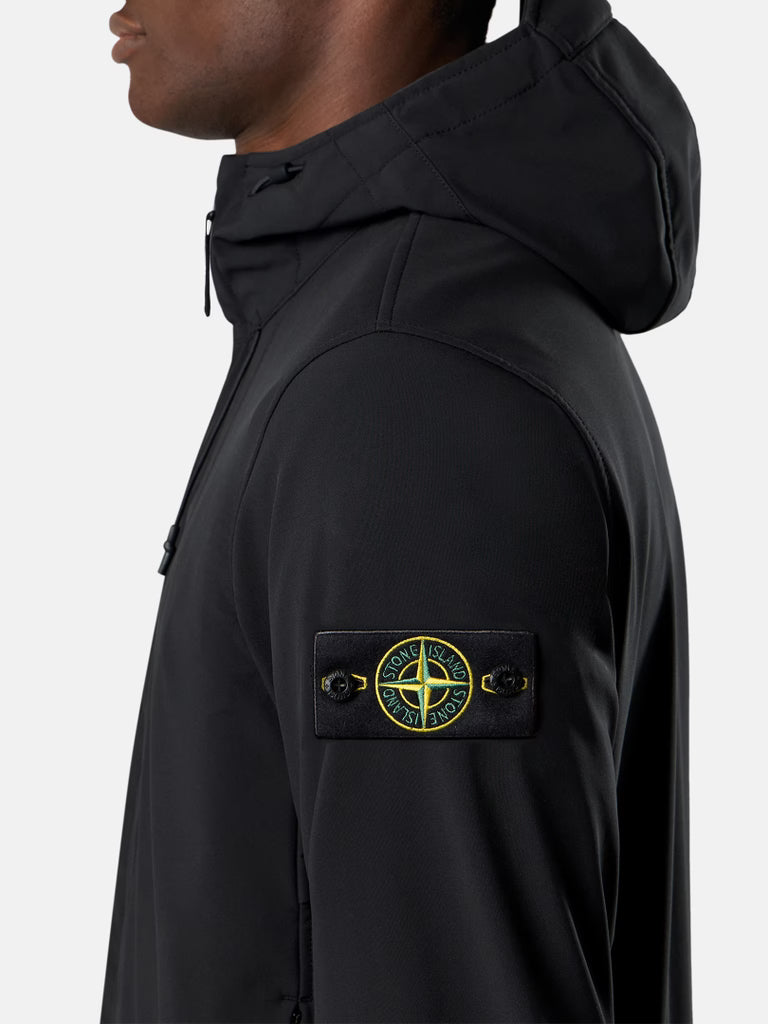 STONE ISLAND - Veste à capuche Soft Shell-R E.Dye® Technology Noir