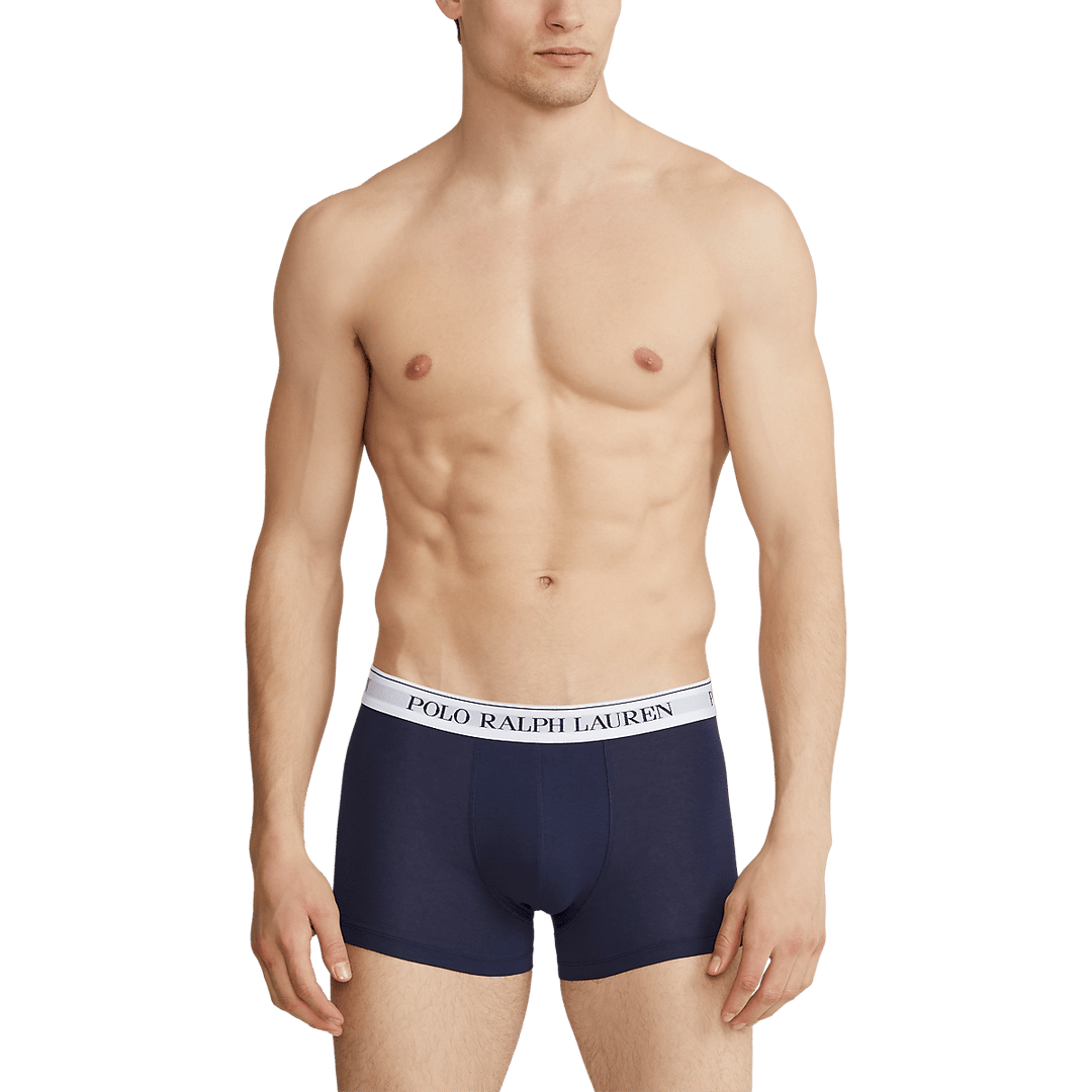 RALPH LAUREN 3 slips - boxers classiques coton stretch Bleu et Blanc - Lothaire