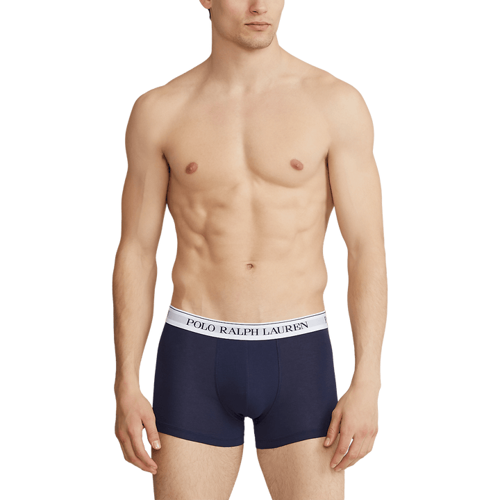 RALPH LAUREN 3 slips - boxers classiques coton stretch Bleu et Blanc - Lothaire