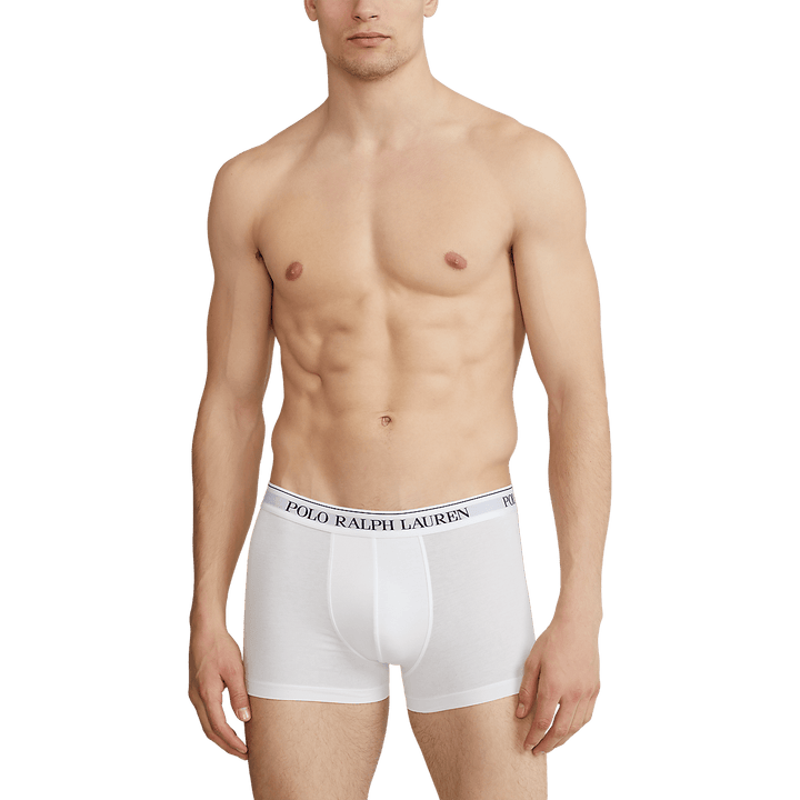 RALPH LAUREN 3 slips - boxers classiques coton stretch Bleu et Blanc - Lothaire