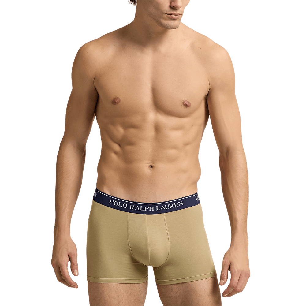 RALPH LAUREN - 3 slips - boxers classiques coton stretch Maron, Noir et Bleu - Lothaire