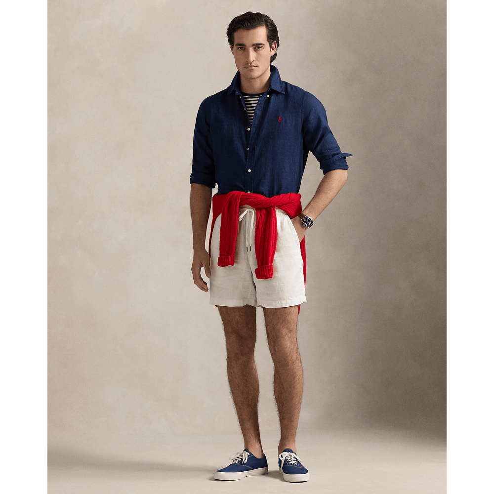 RALPH LAUREN - Chemise en lin Custom Fit Bleu marine - Lothaire