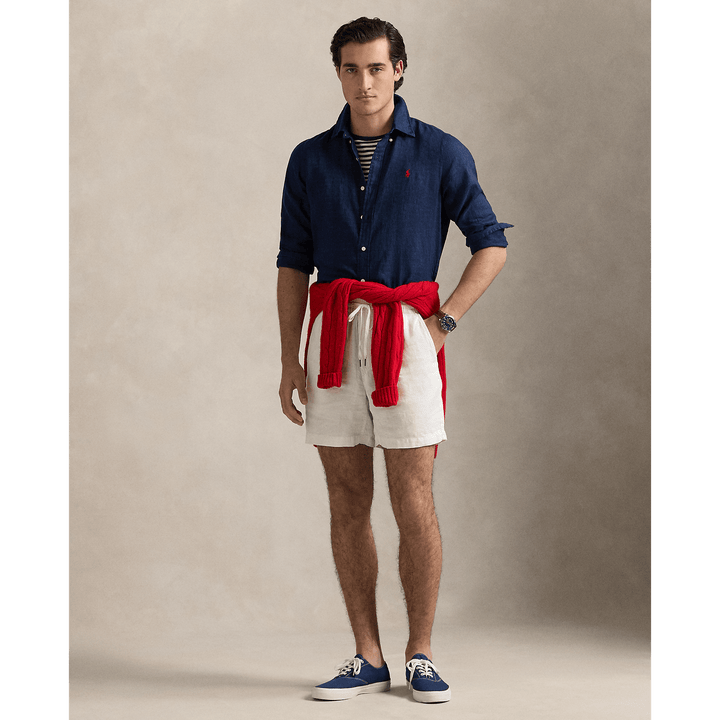 RALPH LAUREN - Chemise en lin Custom Fit Bleu marine - Lothaire