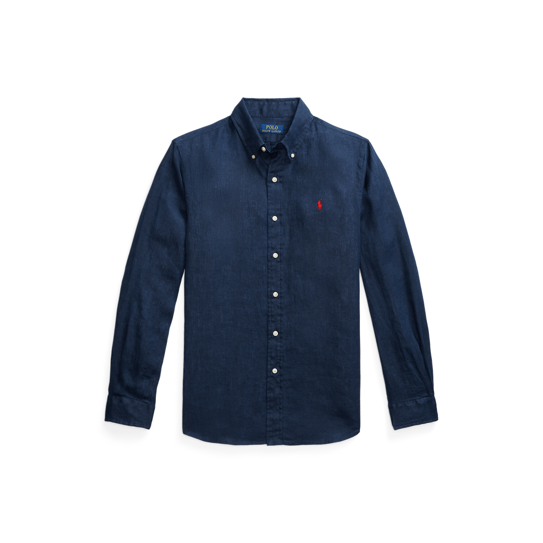 RALPH LAUREN - Chemise en lin Custom Fit Bleu marine - Lothaire
