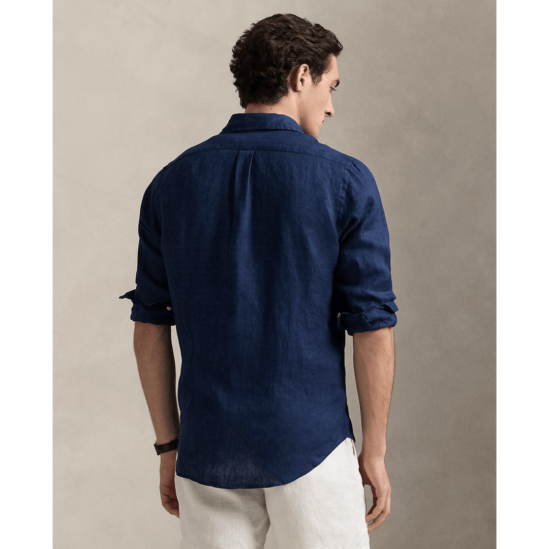 RALPH LAUREN - Chemise en lin Custom Fit Bleu marine - Lothaire