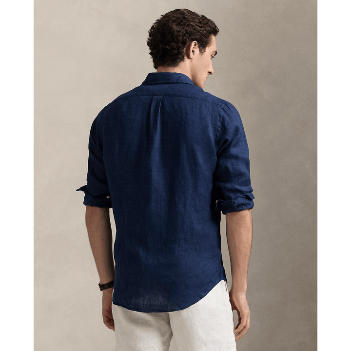 RALPH LAUREN - Chemise en lin Custom Fit Bleu marine - Lothaire