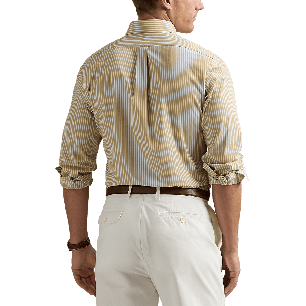RALPH LAUREN - Chemise rayée ajustée popeline stretch Beige - Lothaire