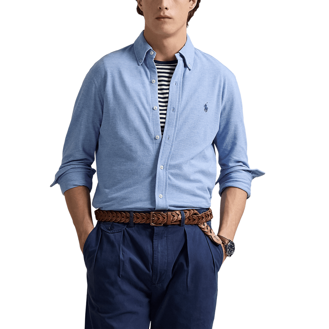RALPH LAUREN - Chemise ultra - légère en coton piqué Bleu - Lothaire