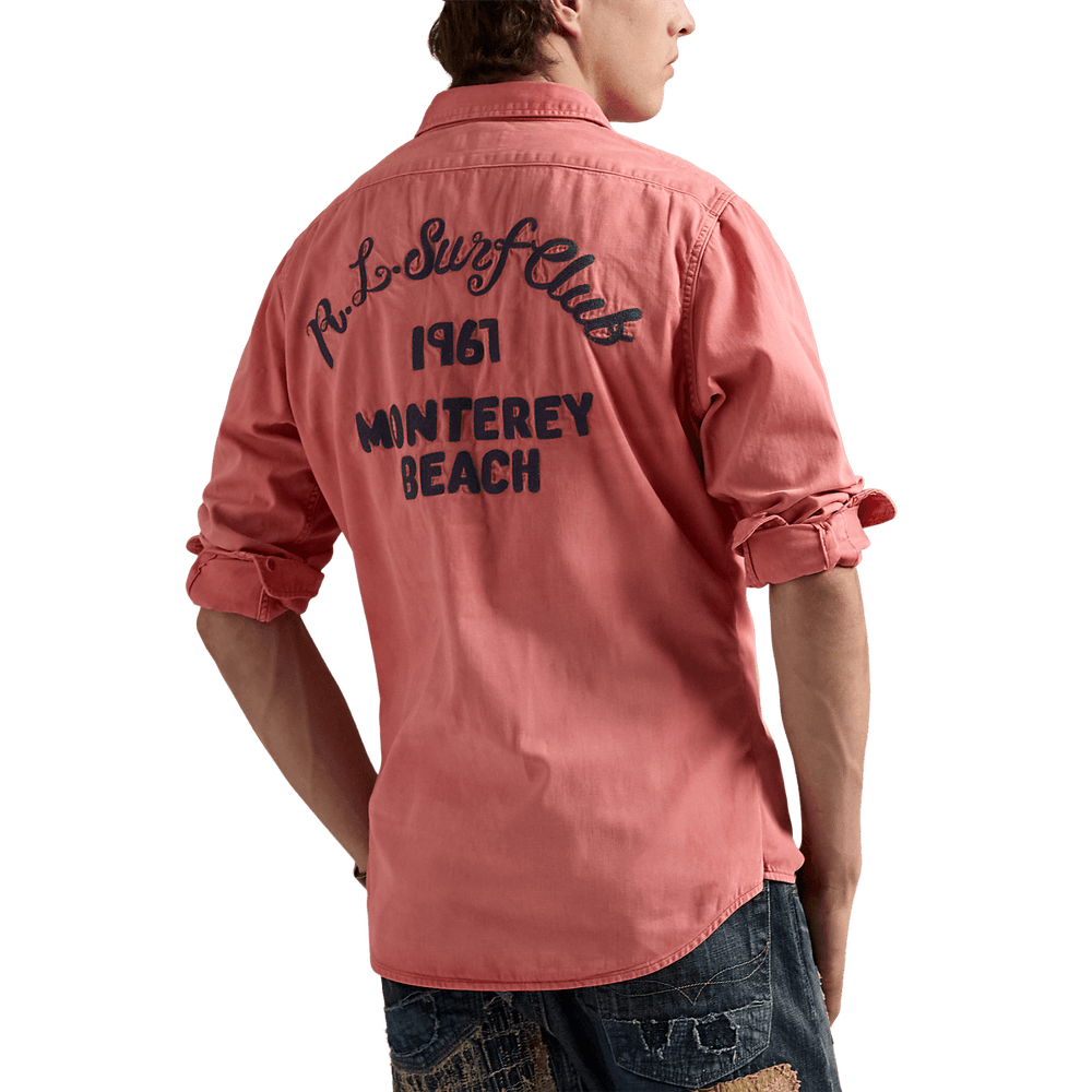 RALPH LAUREN - Chemise workwear brodée classique chino Rouge - Lothaire