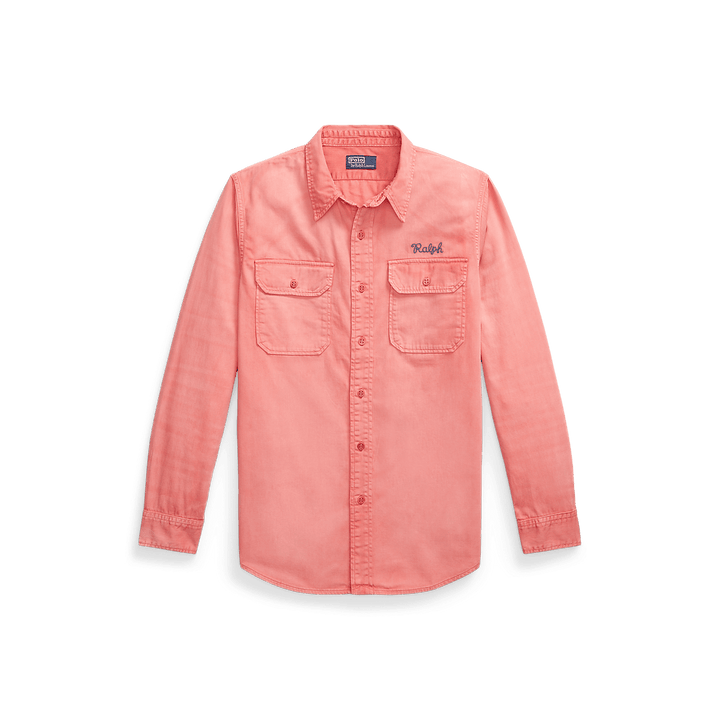 RALPH LAUREN - Chemise workwear brodée classique chino Rouge - Lothaire