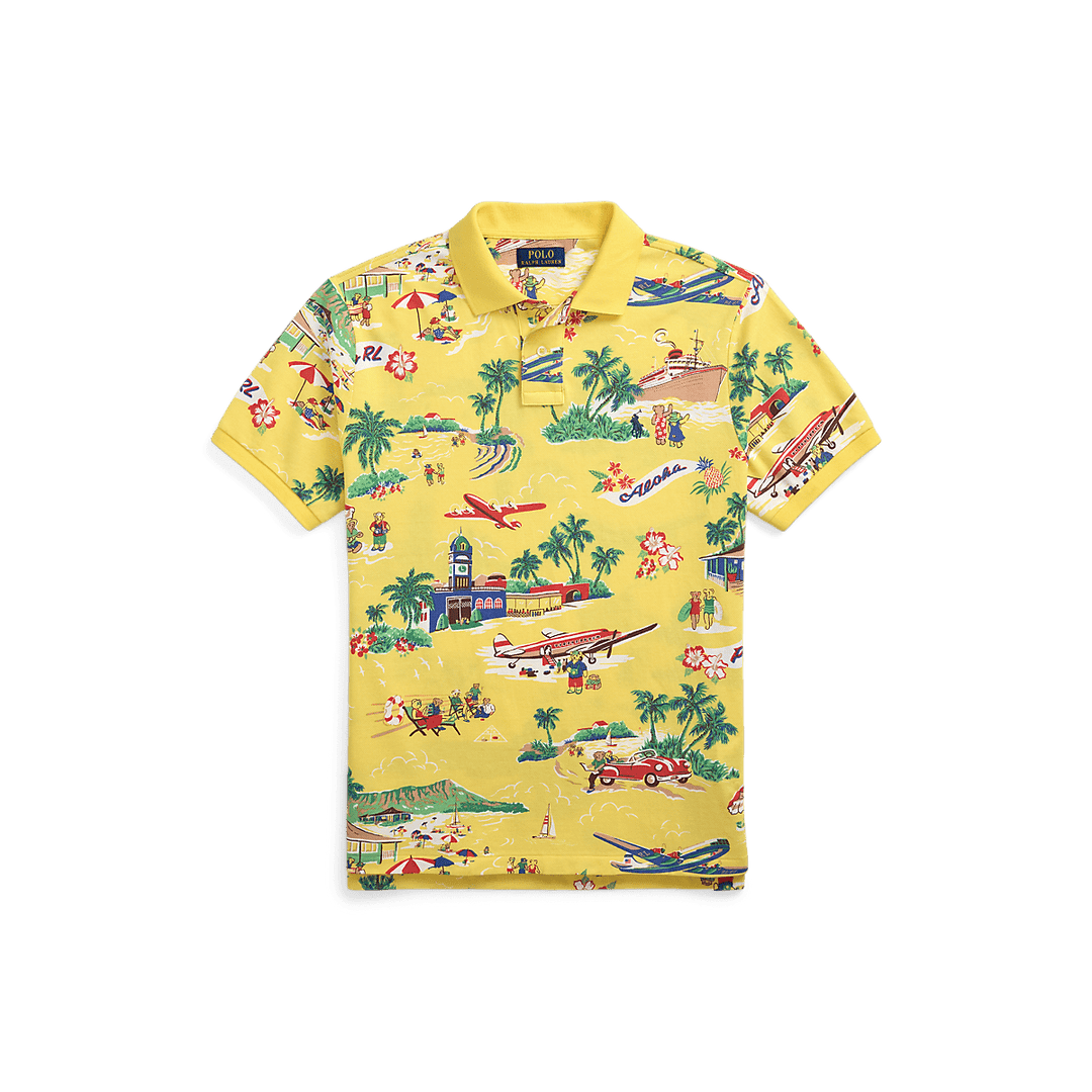 RALPH LAUREN - Polo ajusté Polo Bear en coton piqué Jaune - Lothaire