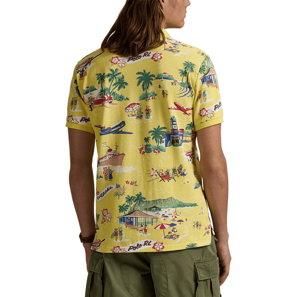 RALPH LAUREN - Polo ajusté Polo Bear en coton piqué Jaune - Lothaire