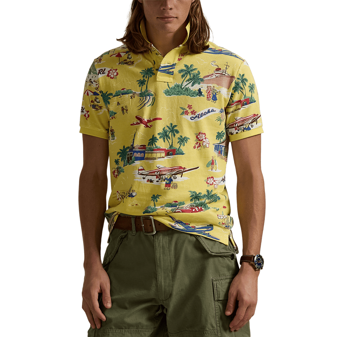 RALPH LAUREN - Polo ajusté Polo Bear en coton piqué Jaune - Lothaire