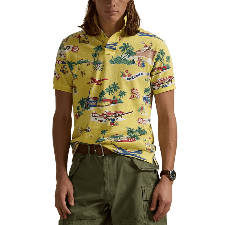 RALPH LAUREN - Polo ajusté Polo Bear en coton piqué Jaune - Lothaire