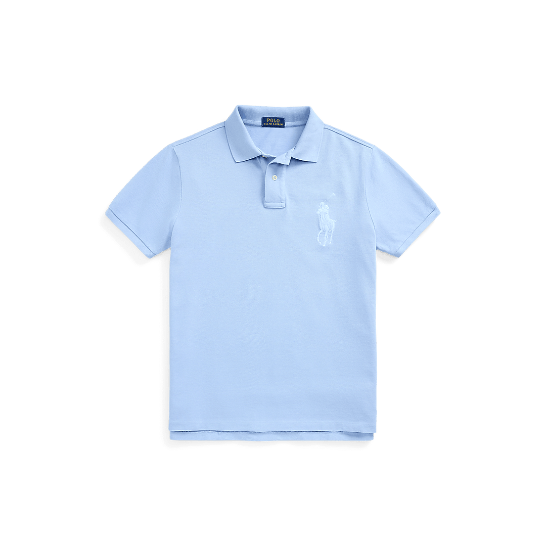 RALPH LAUREN - Polo Big Pony en piqué coupe ajustée Bleu ciel - Lothaire