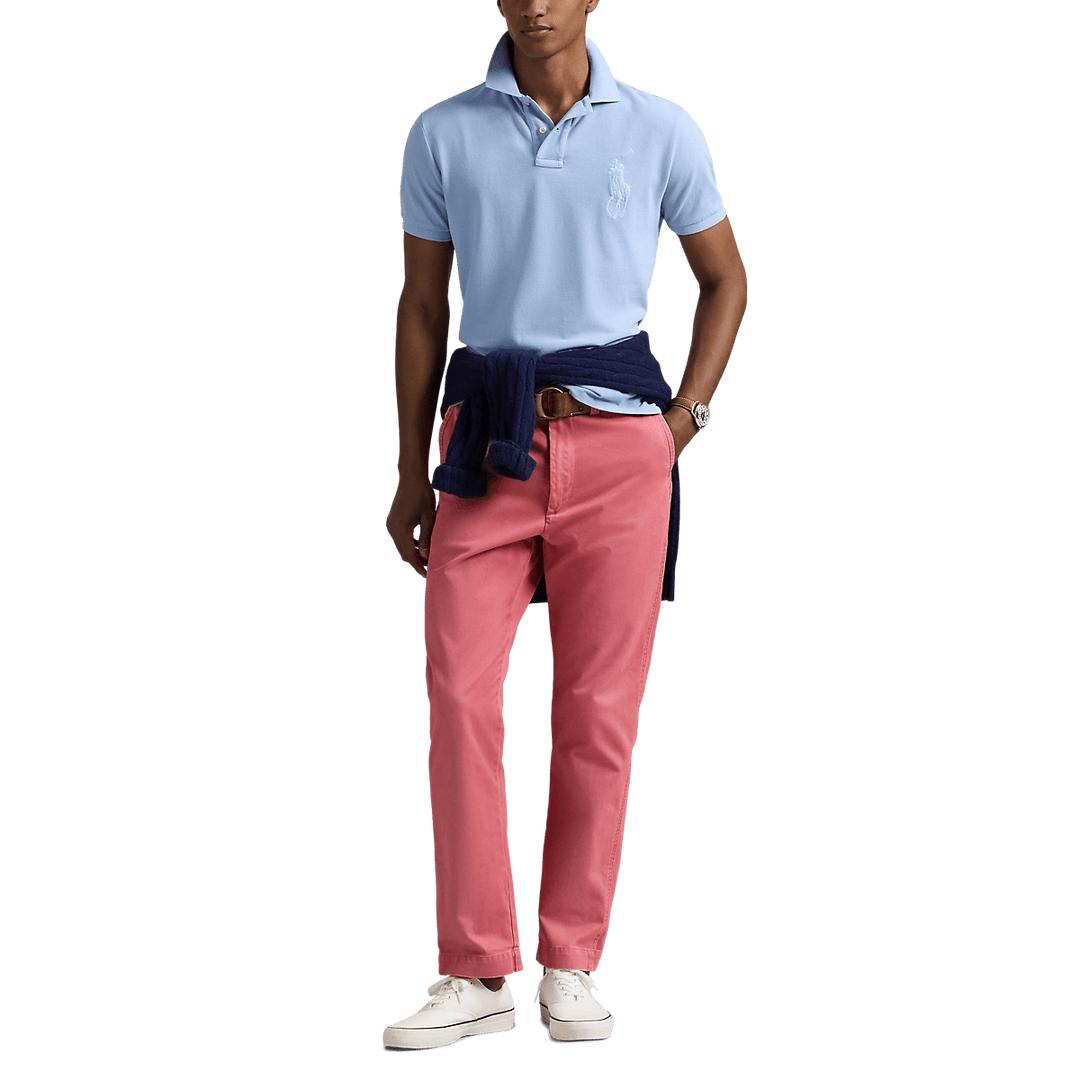 RALPH LAUREN - Polo Big Pony en piqué coupe ajustée Bleu ciel - Lothaire
