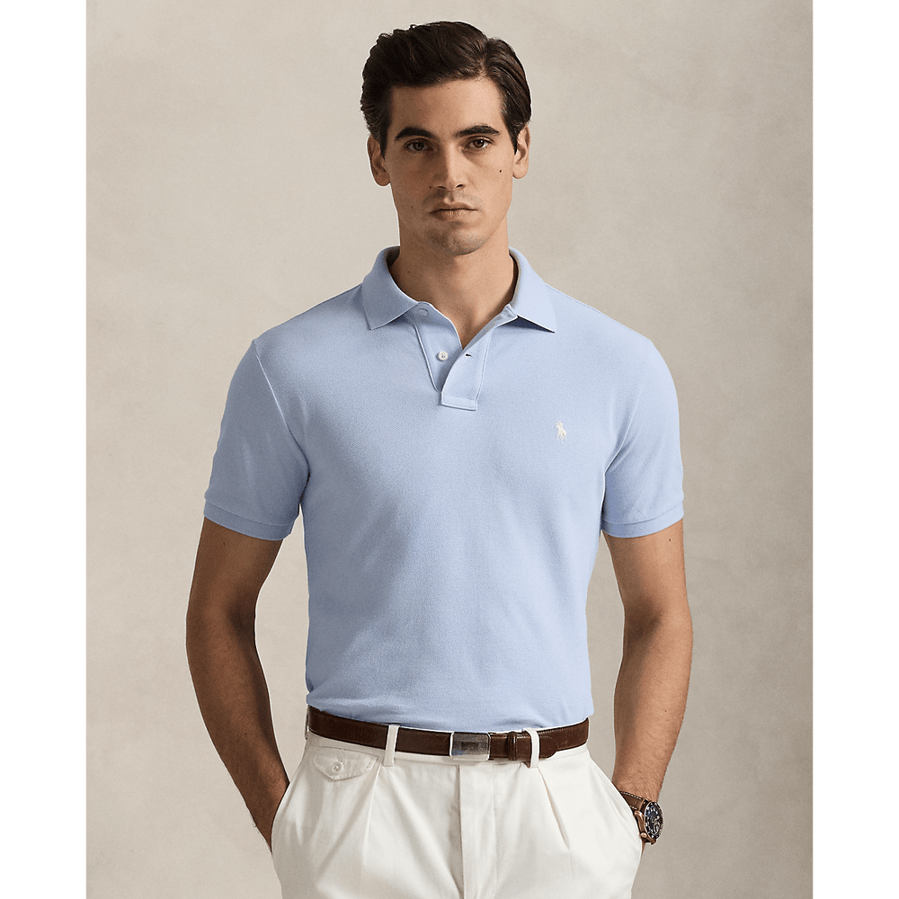 RALPH LAUREN - Polo coupe ajustée en piqué Bleu ciel - Lothaire