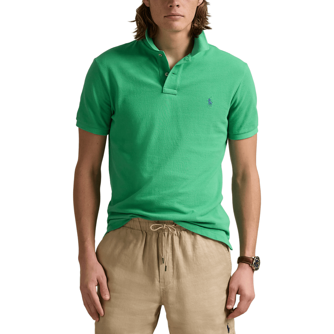RALPH LAUREN - Polo coupe ajustée en piqué Vert - Lothaire