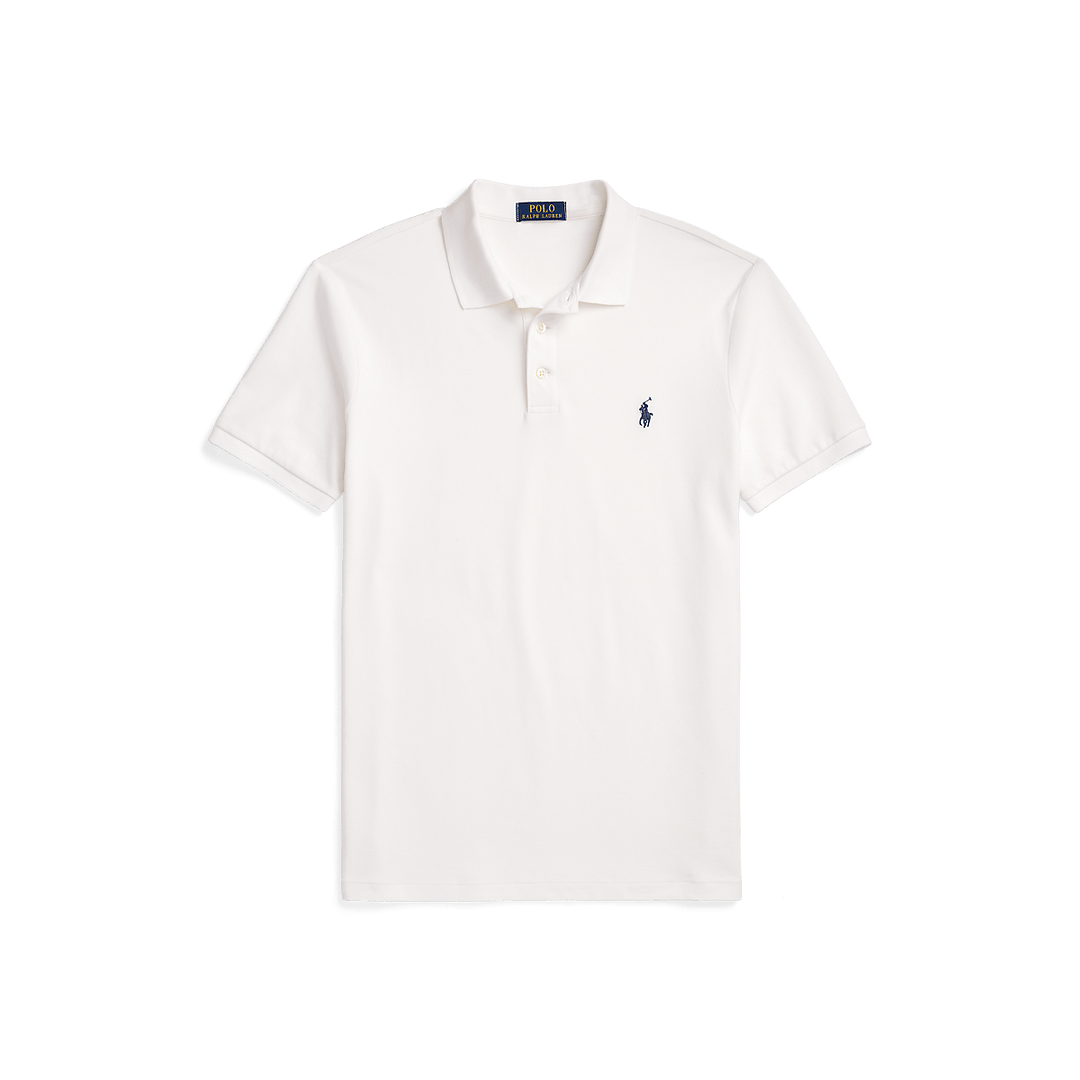 RALPH LAUREN - Polo en piqué stretch Custom Slim Fit Blanc - Lothaire