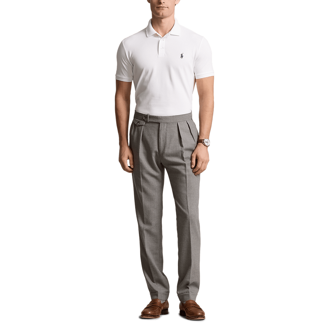 RALPH LAUREN - Polo en piqué stretch Custom Slim Fit Blanc - Lothaire