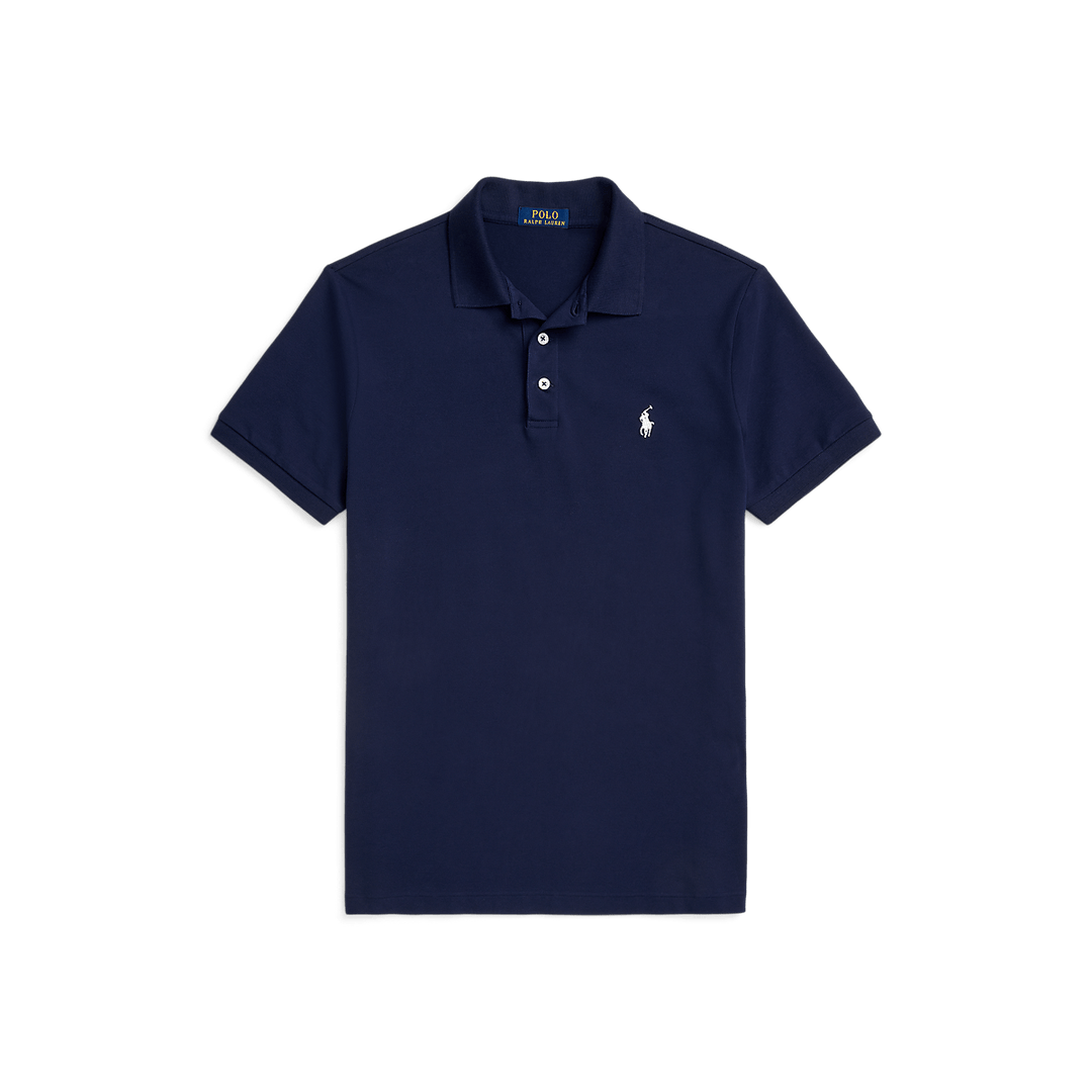 RALPH LAUREN - Polo en piqué stretch Custom Slim Fit Bleu marine - Lothaire