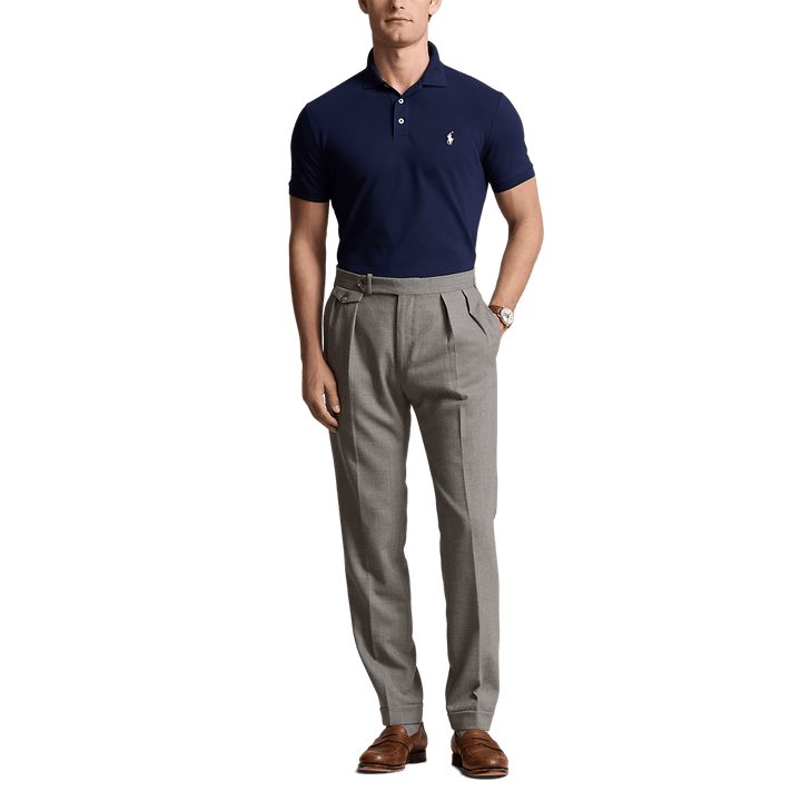 RALPH LAUREN - Polo en piqué stretch Custom Slim Fit Bleu marine - Lothaire