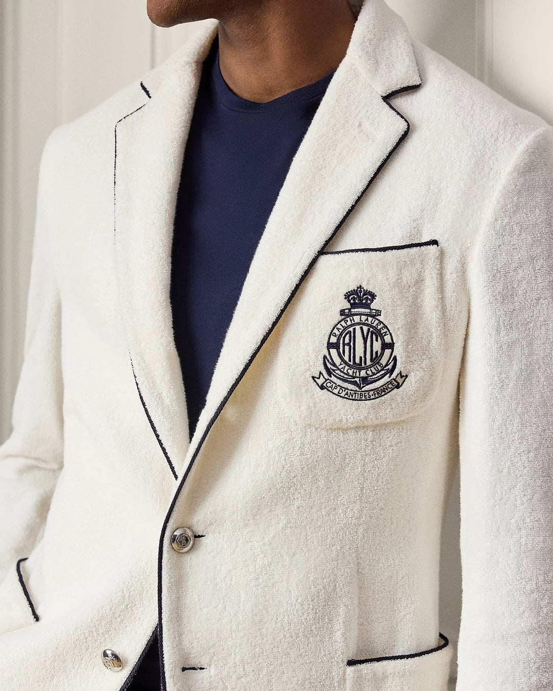 RALPH LAUREN PURPLE - Blazer fait main brodé en coton éponge Blanc - Lothaire