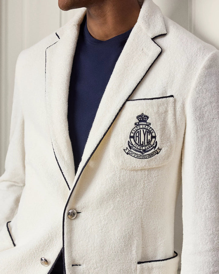 RALPH LAUREN PURPLE - Blazer fait main brodé en coton éponge Blanc - Lothaire