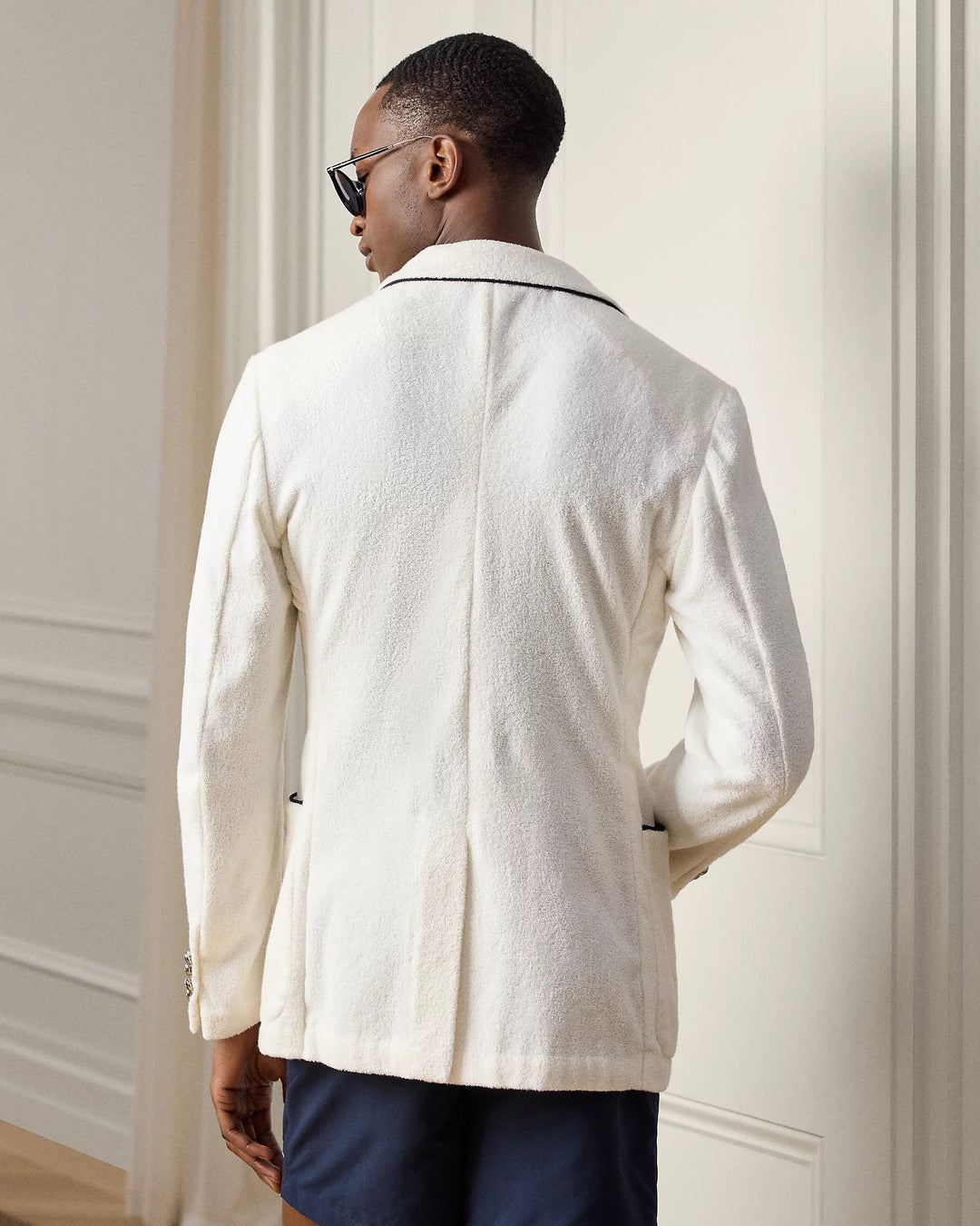 RALPH LAUREN PURPLE - Blazer fait main brodé en coton éponge Blanc - Lothaire