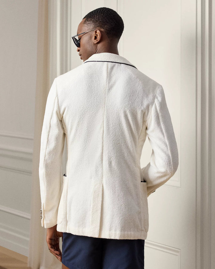 RALPH LAUREN PURPLE - Blazer fait main brodé en coton éponge Blanc - Lothaire