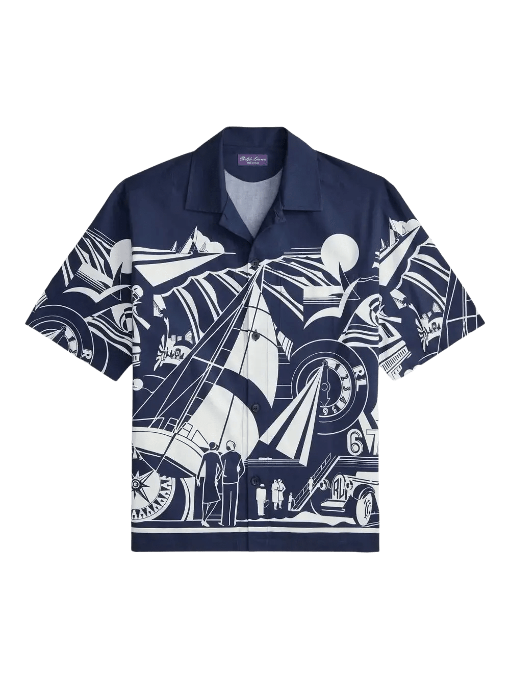 Ralph Lauren Purple Label chemise à imprimé et à manches courtes bleu - Lothaire