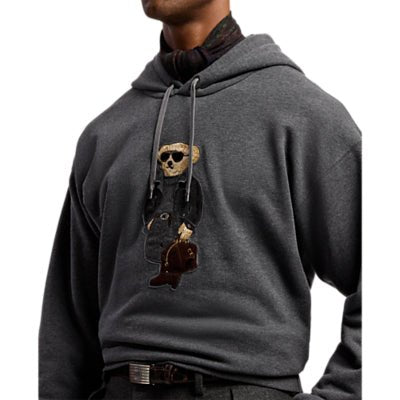 RALPH LAUREN PURPLE LABEL - Hoodie Relaxed en Laine et Cachemire Gris Foncé Chiné - Lothaire