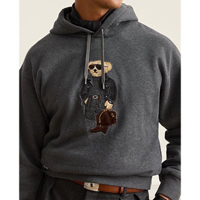 RALPH LAUREN PURPLE LABEL - Hoodie Relaxed en Laine et Cachemire Gris Foncé Chiné - Lothaire