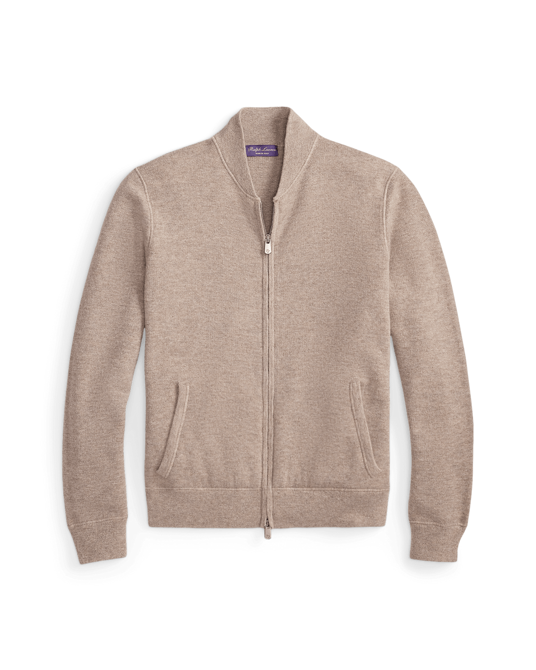 RALPH LAUREN PURPLE LABEL - Pull entièrement zippé en cachemire Mélange truffe - Lothaire