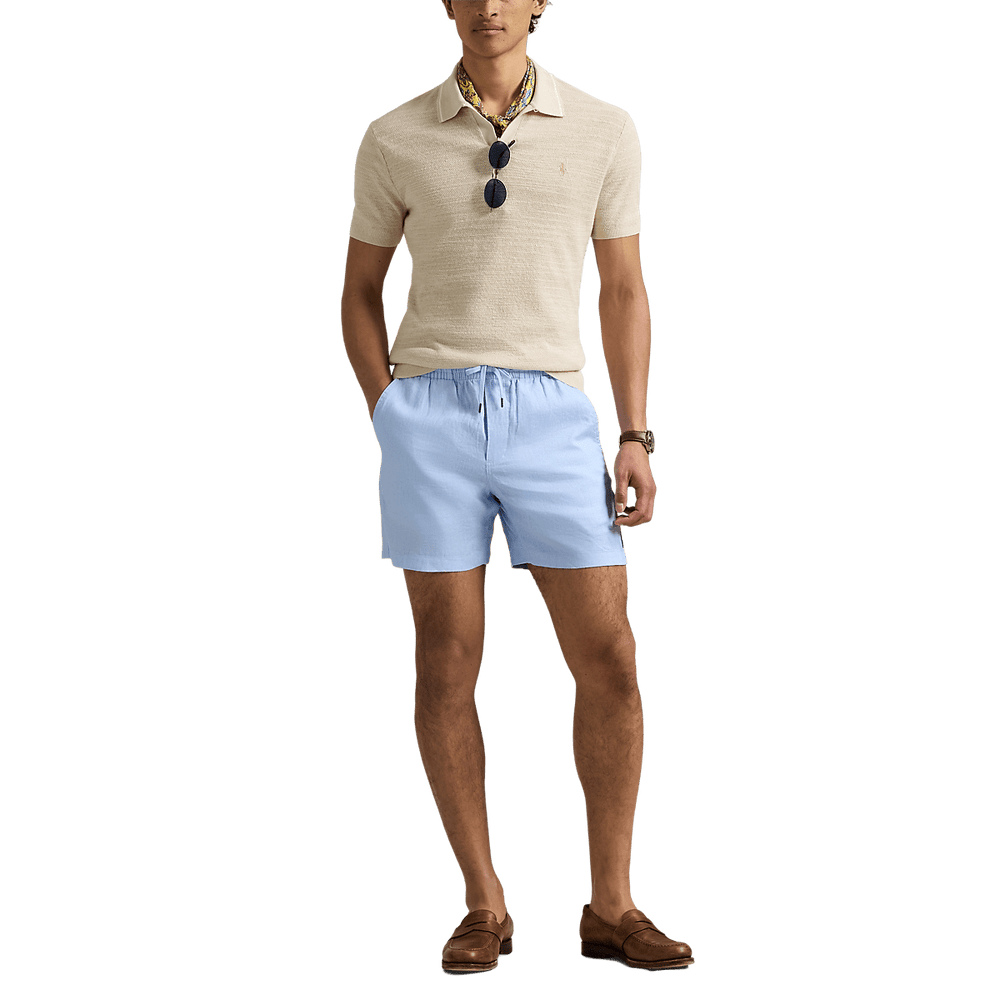 RALPH LAUREN - Short Polo prepster en lin Bleu ciel - Lothaire