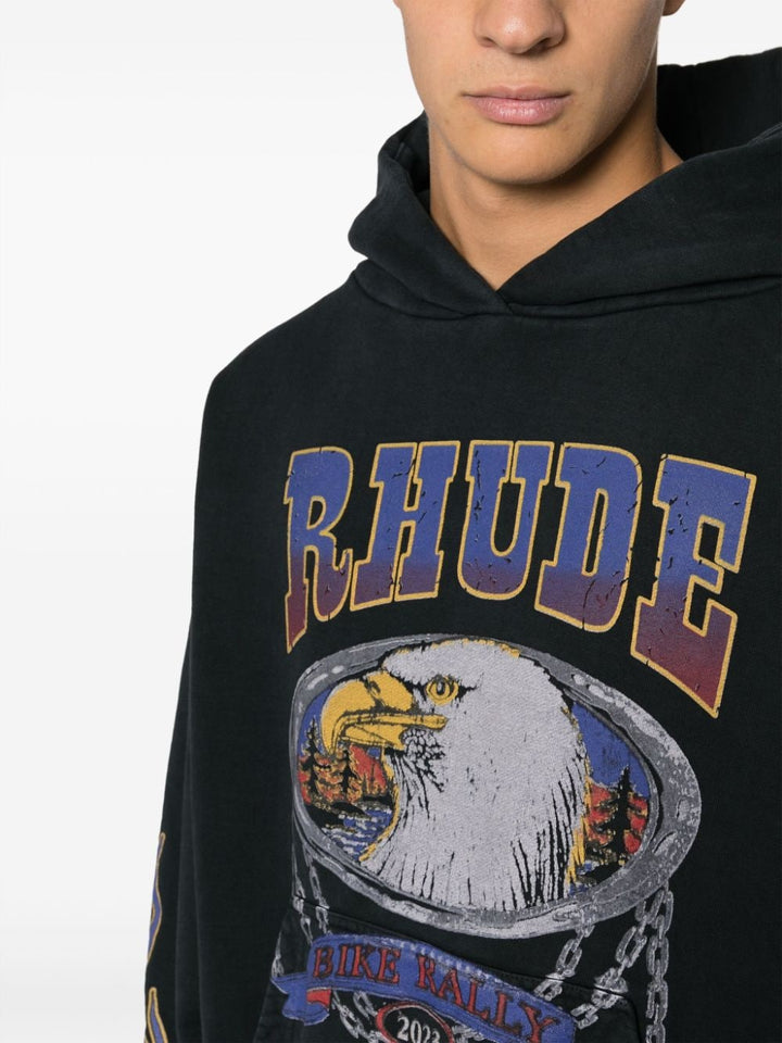 Rhude - Sweat à capuche Screaming Eagle en coton - Lothaire