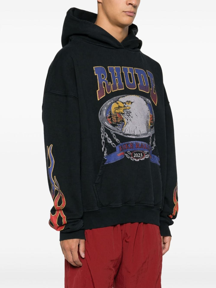 Rhude - Sweat à capuche Screaming Eagle en coton - Lothaire