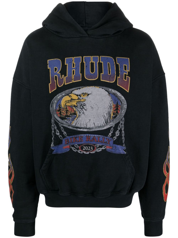 Rhude - Sweat à capuche Screaming Eagle en coton - Lothaire