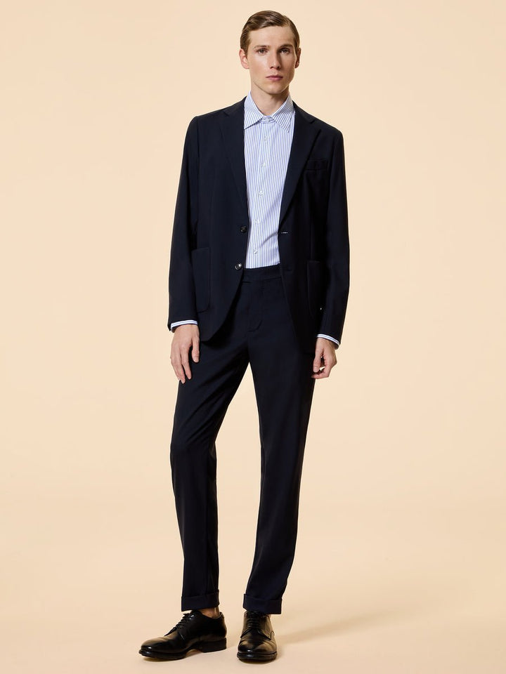 RRD - Blazer d'été en Laine Technique Bleu - Noir - Lothaire