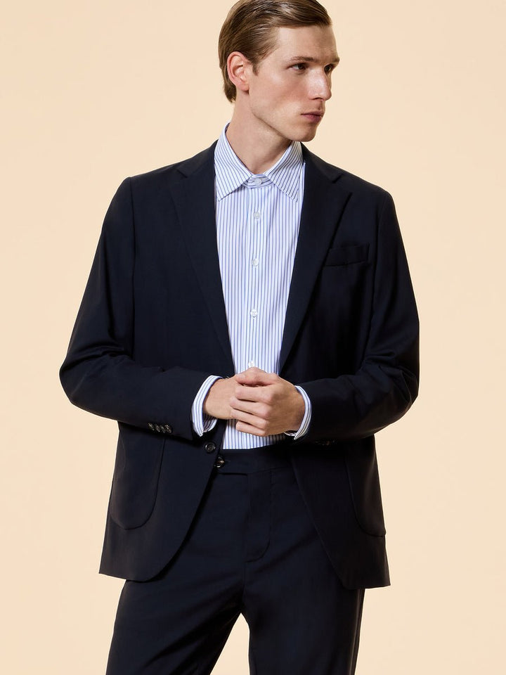 RRD - Blazer d'été en Laine Technique Bleu - Noir - Lothaire