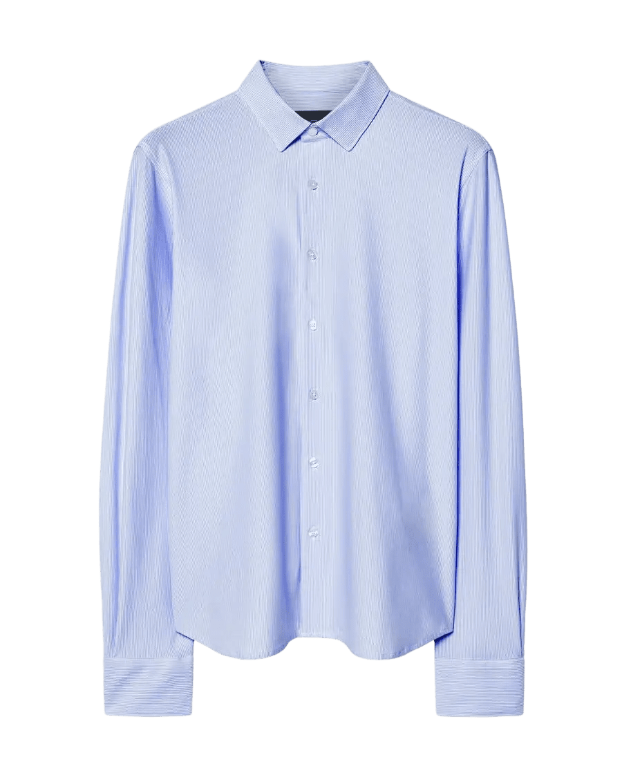 RRD - Chemise Oxford Jacquard rayée Blanc / Bleu azur - Lothaire