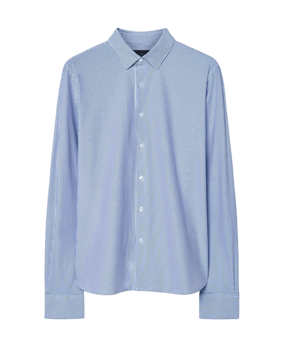 RRD - Chemise Oxford Jacquard rayée Bleu clair / Blanc - Lothaire