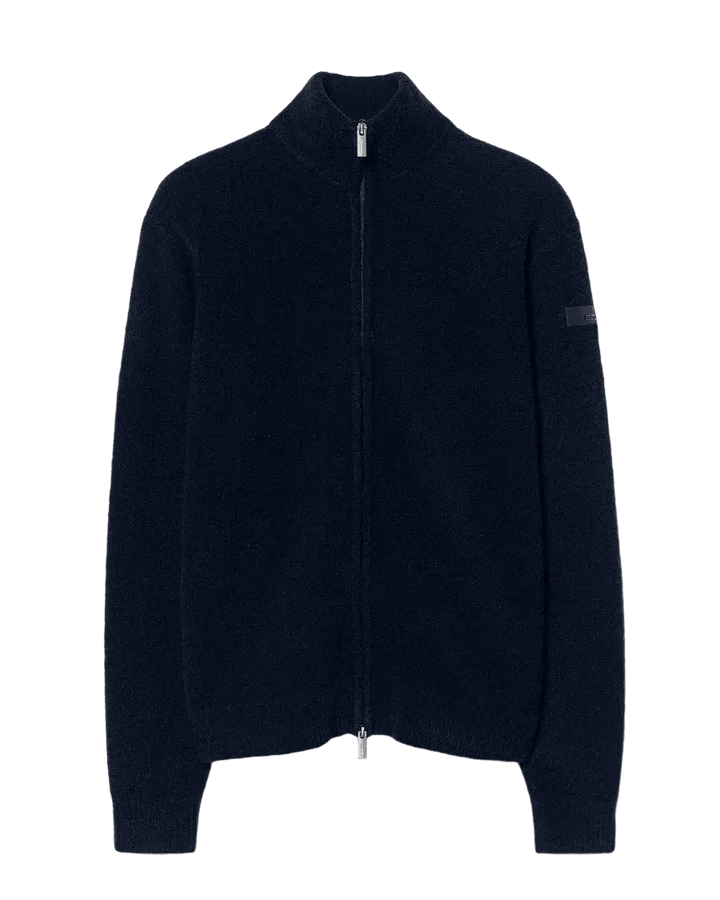 RRD - Gilet zippé Bouclé en laine Bleu nuit - Lothaire