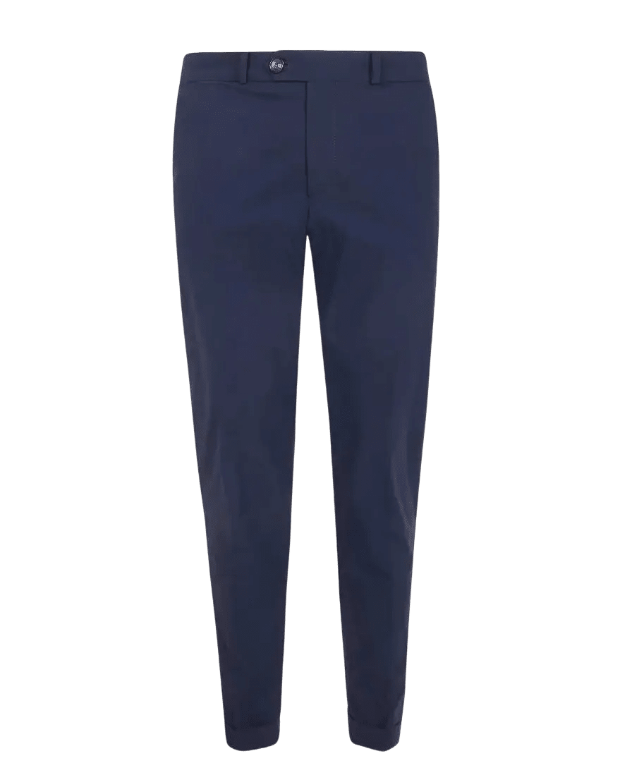 RRD - Pantalons Droit à Ourlet Boutonné Bleu Foncé - Lothaire