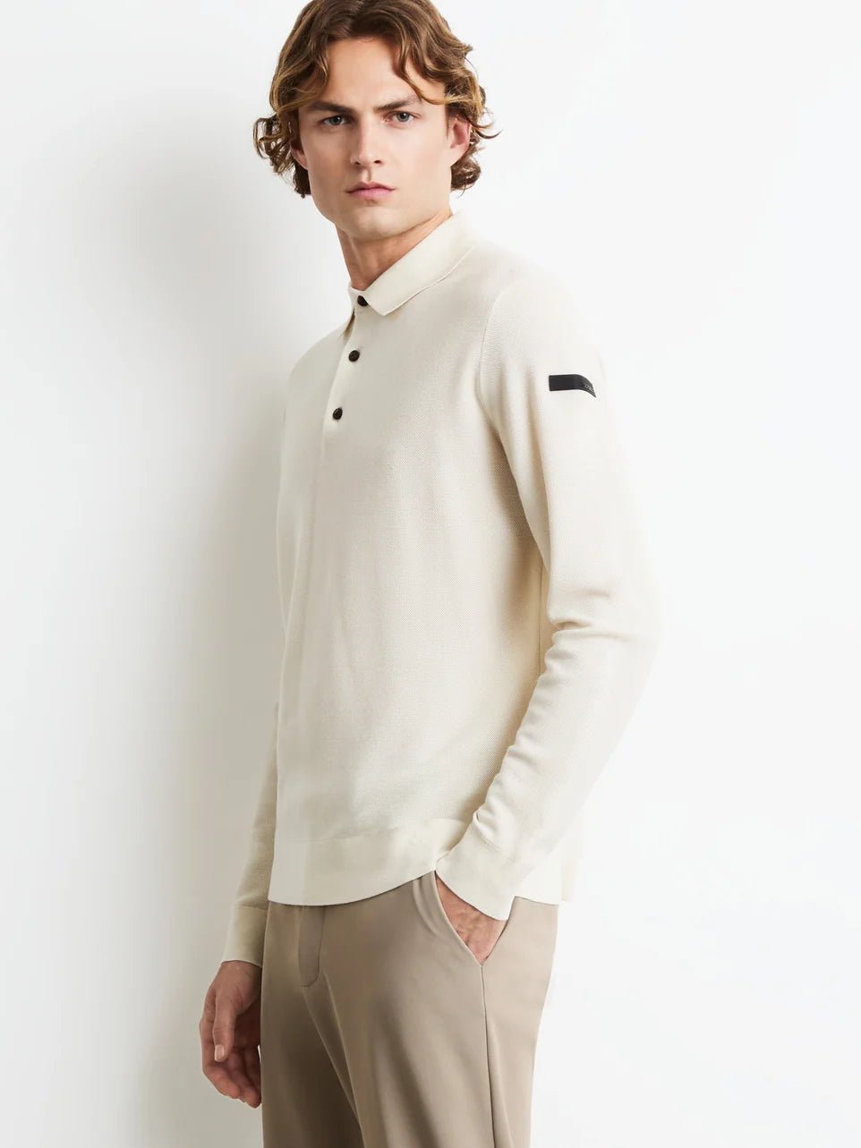 RRD - Polo manches longues en maille piquée Blanc - Lothaire