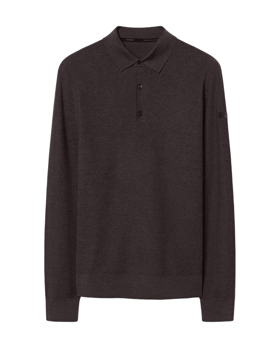 RRD - Polo manches longues en maille piquée Marron - Lothaire