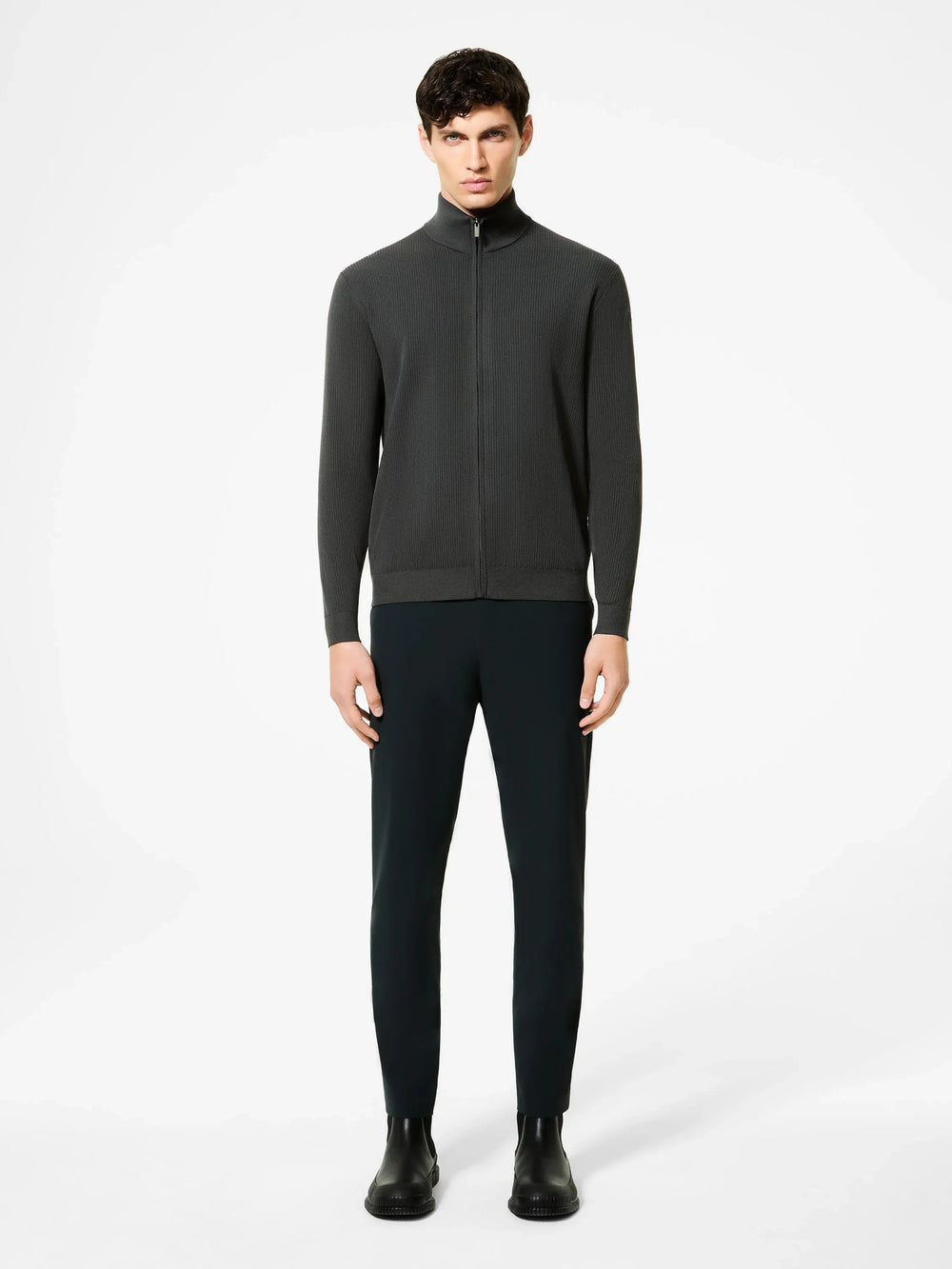 RRD - Pull Amos Perlupin Full Zip Knit Blue Black - Lothaire