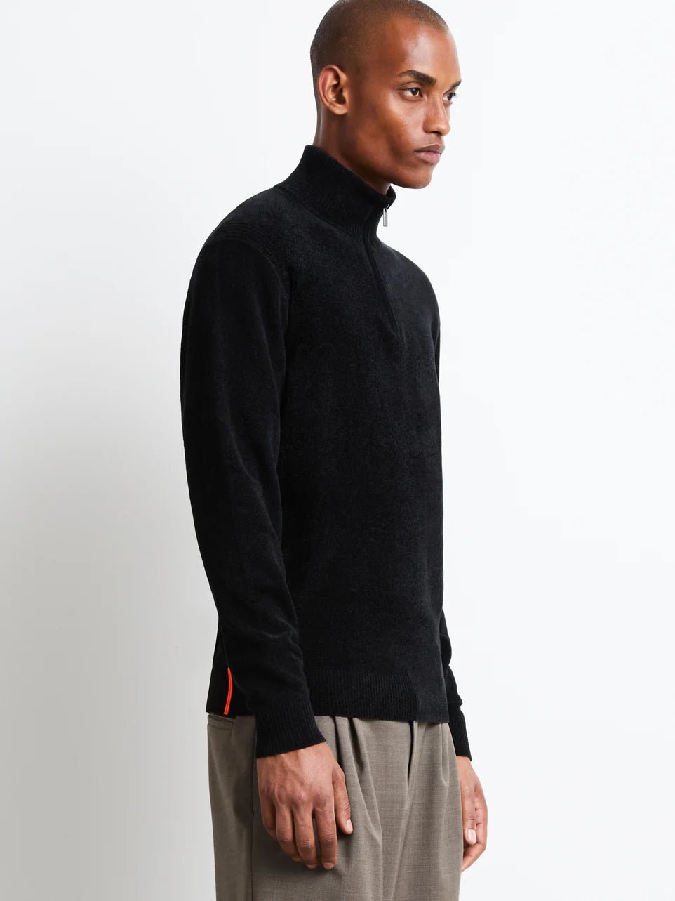RRD - Pull col montant zippé Velvet Half Zip Knit Noir - Lothaire