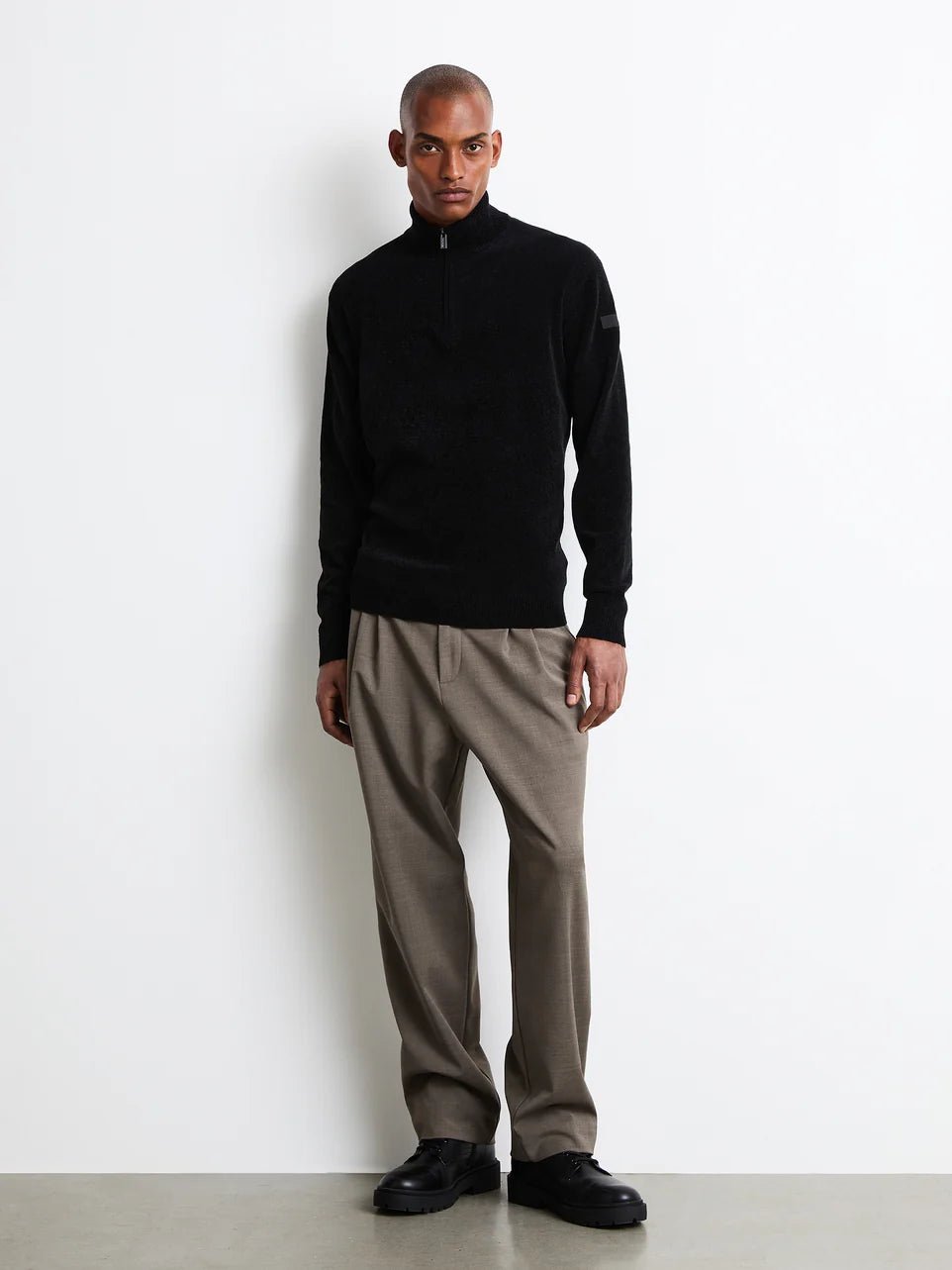 RRD - Pull col montant zippé Velvet Half Zip Knit Noir - Lothaire