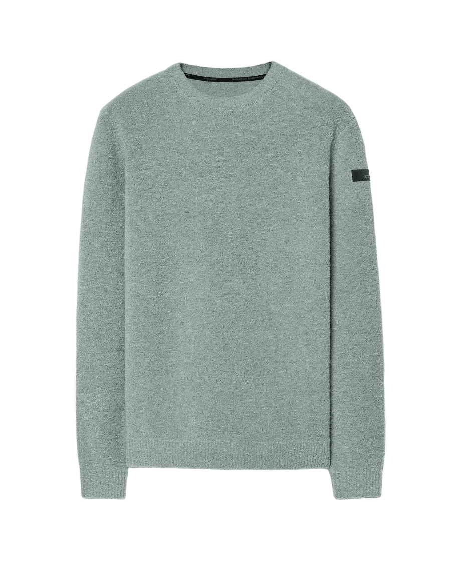 RRD - Pull col rond Bouclé Vert sauge - Lothaire